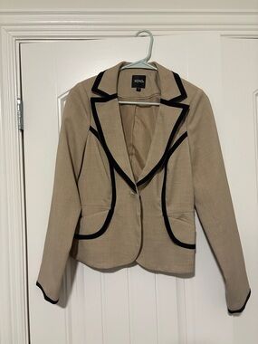 XOXO Tan Blazer with Black Trim
